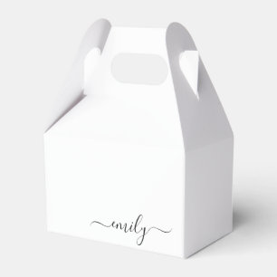 Name des Monogramms für das White Black Modern Geschenkschachtel