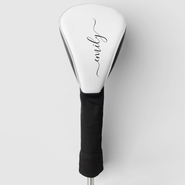 Name des Monogramms für das White Black Modern Golf Headcover (Vorderseite)