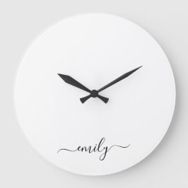 Name des Monogramms für das White Black Modern Große Wanduhr