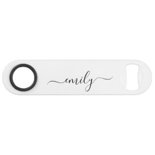 Name des Monogramms für das White Black Modern Speed Flaschenöffner