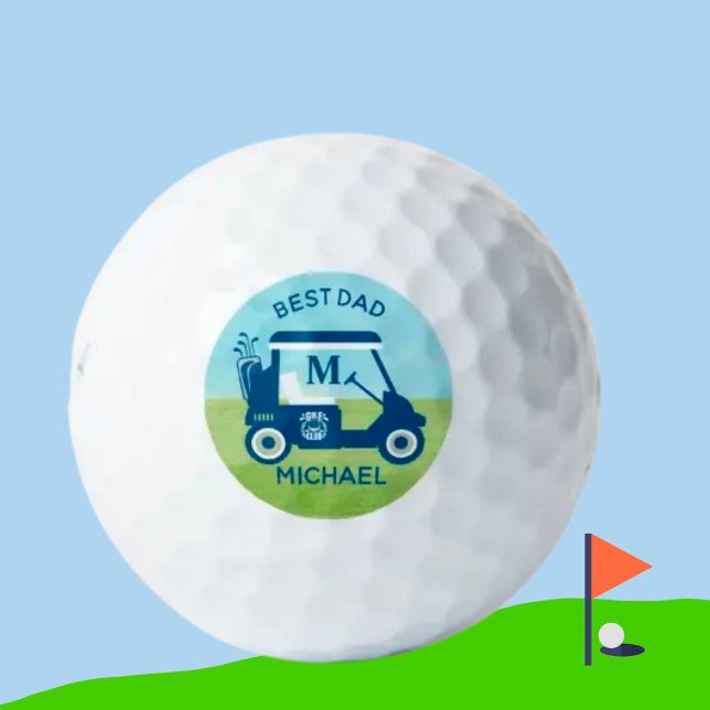 Name des Monogramms für den besten Vater Custom Go Golfball (Von Creator hochgeladen)