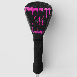 Name des Monogramms für den Glitzer des Schwarz/He Golf Headcover