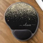 Name des Monogramms für den Gold Black Girl Glitze Gel Mousepad<br><div class="desc">Monogram Name und Initial Mousepad (Mouse Pad) für den Glitzer Gold und Black Sparkle. Das macht den perfekten 16 Geburtstag,  Hochzeit,  Brautparty,  Jubiläum,  Babydusche oder Junggeselinnen-Abschied Geschenk für jemanden,  der Lieben glamourösen Luxus und schicke Stile.</div>