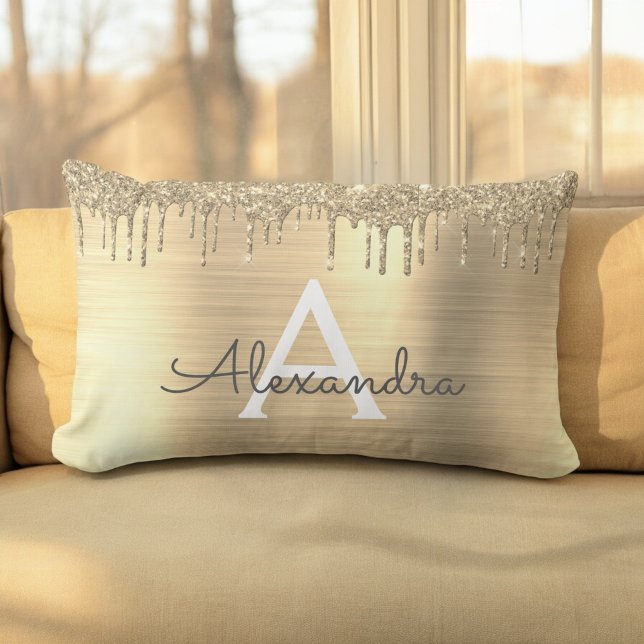 Name des Monogramms für den Gold-Glitzer-Brushed Lendenkissen (Von Creator hochgeladen)