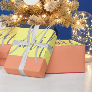 Name des Monogramms für den primären Rainbow-Farbb Geschenkpapier