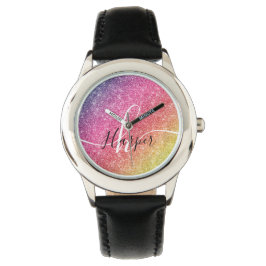 Name des Monogramms für den Rainbow-Glitzer Armbanduhr