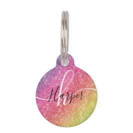 Name des Monogramms für den Rainbow-Glitzer Haustiermarke