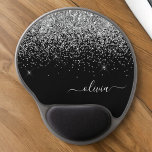 Name des Monogramms für den Silver Black Girl Glit Gel Mousepad<br><div class="desc">Monogram Name und Initial Mousepad (Mouse Pad) für den Silber- und Schwarz-Sparkle-Glitzer. Das macht den perfekten 16 Geburtstag,  Hochzeit,  Brautparty,  Jubiläum,  Babydusche oder Junggeselinnen-Abschied Geschenk für jemanden,  der Lieben glamourösen Luxus und schicke Stile.</div>