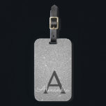 Name des Monogramms für den Silver Sparkle-Glitzer Gepäckanhänger<br><div class="desc">Monogram Name und Initial Luggage Tag des Silver Sparkle Glitzer. Diese Taschenmarke ist ideal für Zurück in die Schule,  Arbeit oder Reisen.</div>