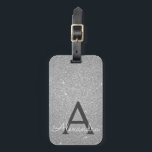 Name des Monogramms für den Silver Sparkle-Glitzer Gepäckanhänger<br><div class="desc">Monogram Name und Initial Luggage Tag des Silver Sparkle Glitzer. Diese Taschenmarke ist ideal für Zurück in die Schule, Arbeit oder Reisen.</div>