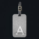 Name des Monogramms für den Silver Sparkle-Glitzer Gepäckanhänger<br><div class="desc">Monogram Name und Initial Luggage Tag des Silver Sparkle Glitzer. Diese Taschenmarke ist ideal für Zurück in die Schule, Arbeit oder Reisen.</div>