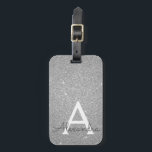Name des Monogramms für den Silver Sparkle-Glitzer Gepäckanhänger<br><div class="desc">Monogram Name und Initial Luggage Tag des Silver Sparkle Glitzer. Diese Taschenmarke ist ideal für Zurück in die Schule,  Arbeit oder Reisen.</div>