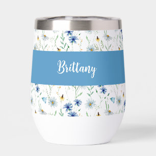 Name des Monogramms für die blaue Wildblume