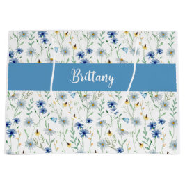 Name des Monogramms für die blaue Wildblume Große Geschenktüte