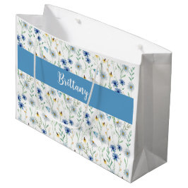 Name des Monogramms für die blaue Wildblume Große Geschenktüte