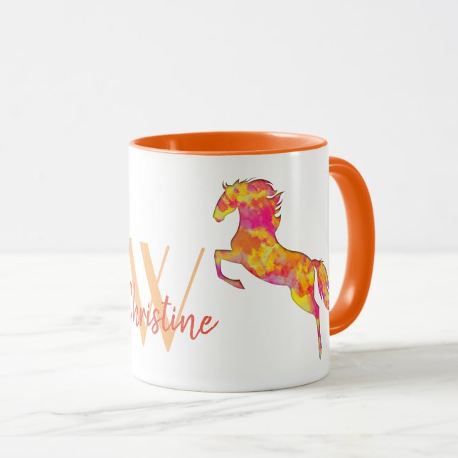 Name des Monogramms für die Silhouette des Pferdes Tasse (VorderseiteRechts)