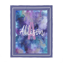 Name des Monogramms für Girl-Lila und Blue Waterco