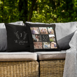 Name des Monogramms für mehrere Fotos, benutzerdef Kissen