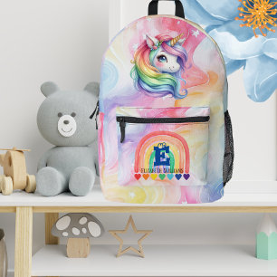 Name des Monogramms für niedliche Wasserfarbe Bedruckter Rucksack
