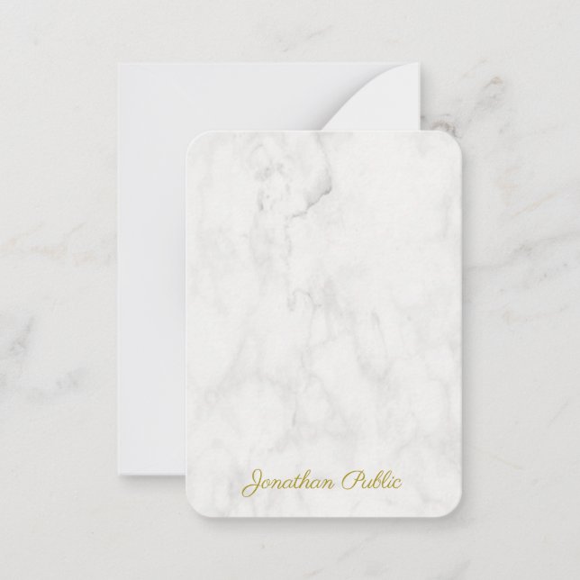 Name des Monogramms für personalisierte Elegant-Ma Mitteilungskarte (Vorderseite)