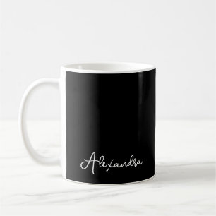 Name des Monogramms für Schwarz-weißes Einfaches C Kaffeetasse