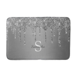 Name des Monogramms für Tropfen des Silver Glitzer Badematte