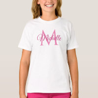 Name des Monogramms weiß und rosa Mädchen
