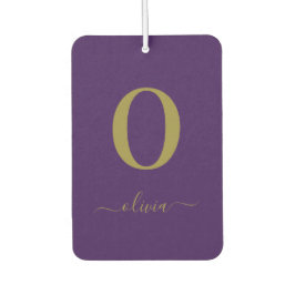 Name des Monogrammskripts Personalisiert Lila und  Autolufterfrischer