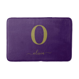 Name des Monogrammskripts Personalisiert Lila und  Badematte