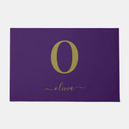Name des Monogrammskripts Personalisiert Lila und Fußmatte