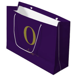 Name des Monogrammskripts Personalisiert Lila und  Große Geschenktüte