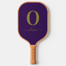 Name des Monogrammskripts Personalisiert Lila und  Pickleball Schläger