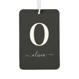 Name des Monogrammskripts Personalisiert schwarz u Autolufterfrischer