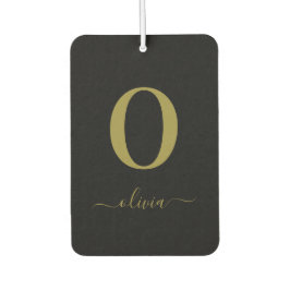 Name des Monogrammskripts Personalisiert Schwarz u Autolufterfrischer