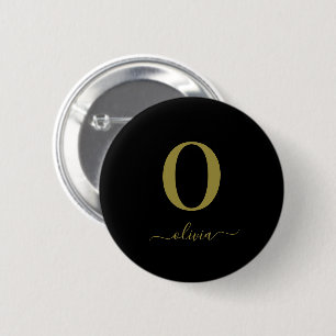 Name des Monogrammskripts Personalisiert Schwarz u Button