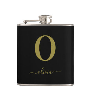 Name des Monogrammskripts Personalisiert Schwarz u Flachmann
