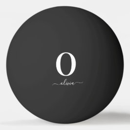 Name des Monogrammskripts Personalisiert schwarz u Tischtennisball