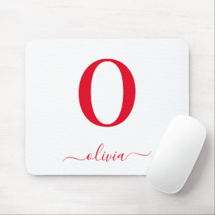 Name des Monogrammskripts Personalisiert weiß und Mousepad