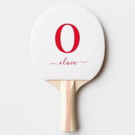 Name des Monogrammskripts Personalisiert weiß und  Tischtennis Schläger