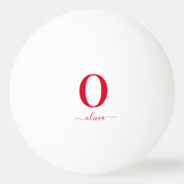 Name des Monogrammskripts Personalisiert weiß und  Tischtennisball