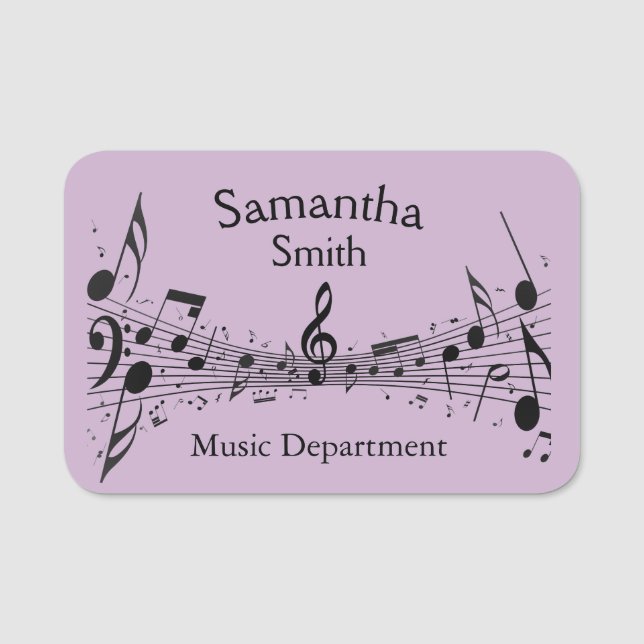 Name des musikalischen Score-Designs Namensschild (Vorderseite)