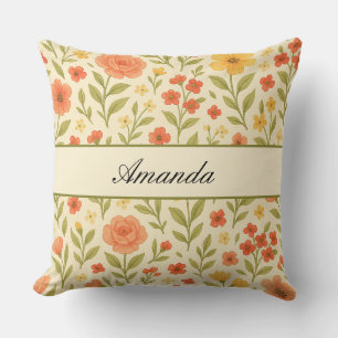 Name des Musters für Vintage Wildblume Kissen