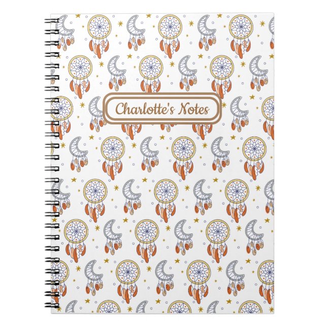 Name des Musters Retro Whimsical Mandala Boho Notizblock (Vorderseite)