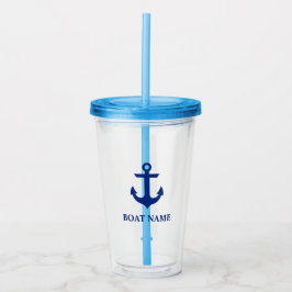 Name des Nautic Anchor Boat Blue Acryltrinkbecher