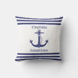 Name des Nautic Captain Blue Anchor hinzufügen Kissen