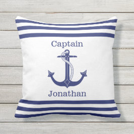Name des Nautic Captain Blue Anchor hinzufügen Kissen
