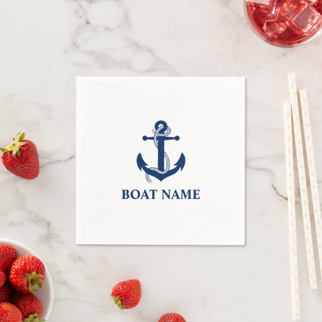 Name des nautical Blue Anchor Rope Boots Serviette (Beispiel)