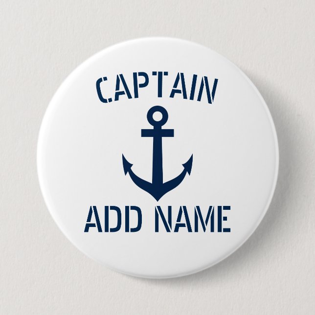 Name des nautischen Ankerbootes um den Rücken Button (Vorderseite)