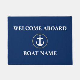 Name des nautischen Begrüßungsbootes Blue Gold Doo Fußmatte