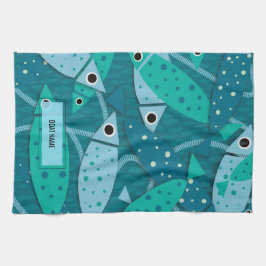 Name des nautischen Fischermusters Geschirrtuch